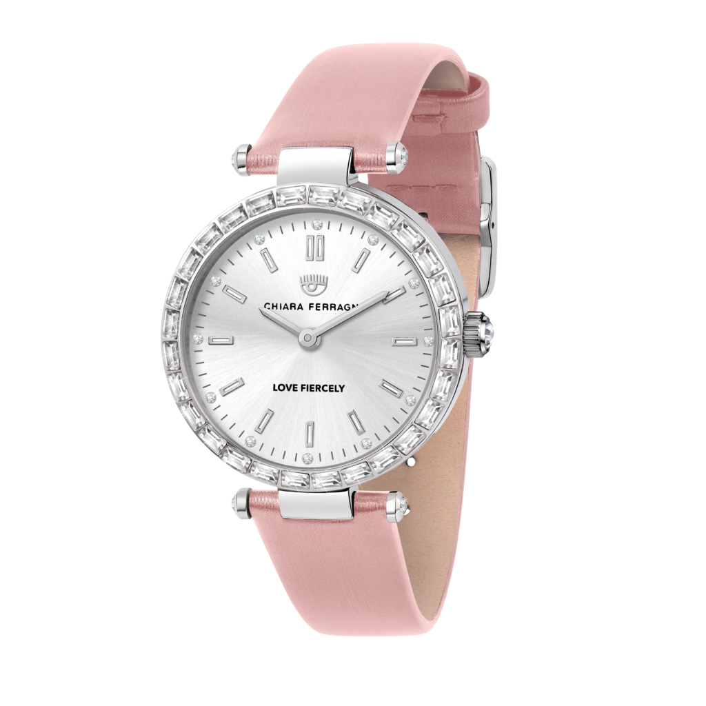 Orologio Lady Like Silver Con Cinturino In Raso Rosa 34mm Paci Gioielli